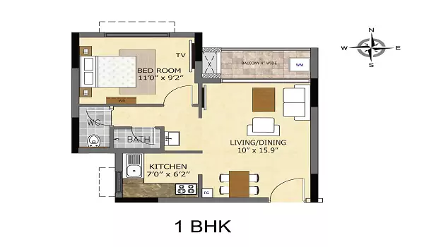 Godrej Ananda Phase 2  1 BHK Floor Plan