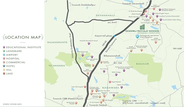 Godrej Royale Woods Location Map